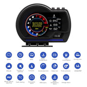 OBD2 GPS Head-Up Display with Speedometer & Driving Alerts