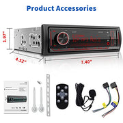 Single-DIN Bluetooth Car Stereo Receiver with USB, AUX & FM