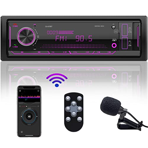 Single-DIN Bluetooth Car Stereo Receiver with USB, AUX & FM