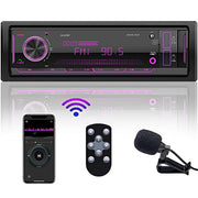 Single-DIN Bluetooth Car Stereo Receiver with USB, AUX & FM
