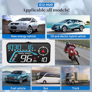 G12 GPS Head-Up Display with Multifunction Mileage Display