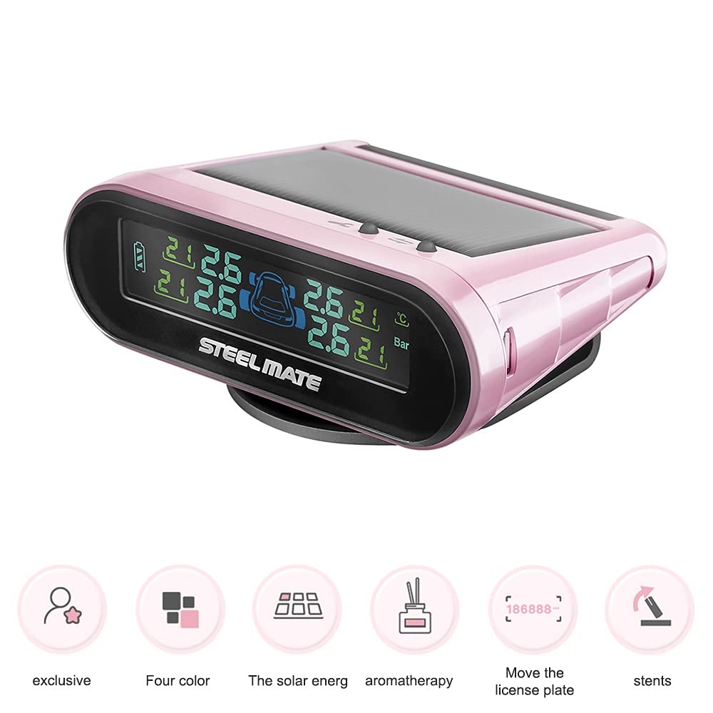 Solar TPMS Tire Pressure Monitor with 4 Internal Sensors