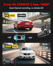 REDTIGER 4K STARVIS 2 Dash Cam Front & Rear with 5GHz WiFi