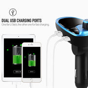 Bluetooth FM Transmitter with Dual USB Car Charger, 5V 2.1A