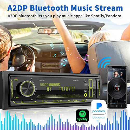Single-DIN Bluetooth Car Stereo Receiver with USB, AUX & FM