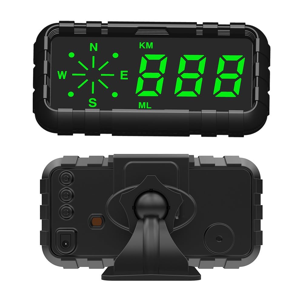 GPS Head-Up Display with Speedometer, Compass & Driving Alerts