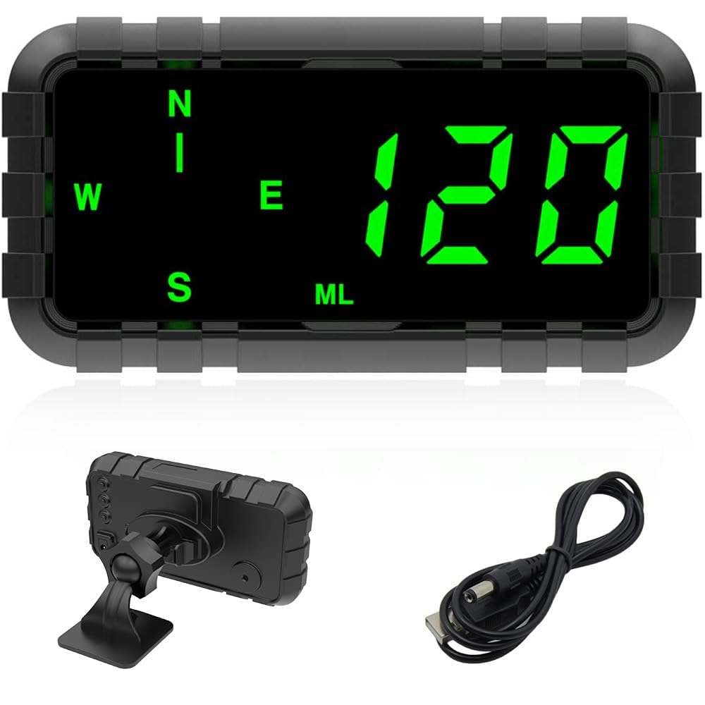GPS Head-Up Display with Speedometer, Compass & Driving Alerts
