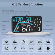 G12 GPS Head-Up Display with Multifunction Mileage Display