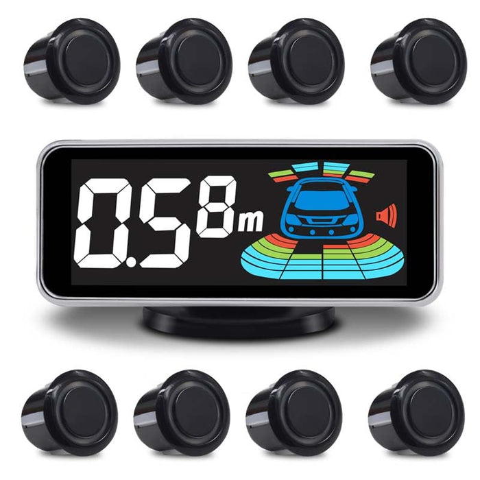 8-Sensor Car Parking Radar System with Reverse Assistance
