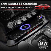 15W Wireless Car Charger for Ford Mustang 2015-2021