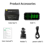 GPS Head-Up Display with Speedometer, Compass & Driving Alerts