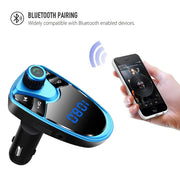 Bluetooth FM Transmitter with Dual USB Car Charger, 5V 2.1A