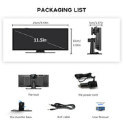 11.5" Portable CarPlay Screen with 4K Dash Cam & GPS