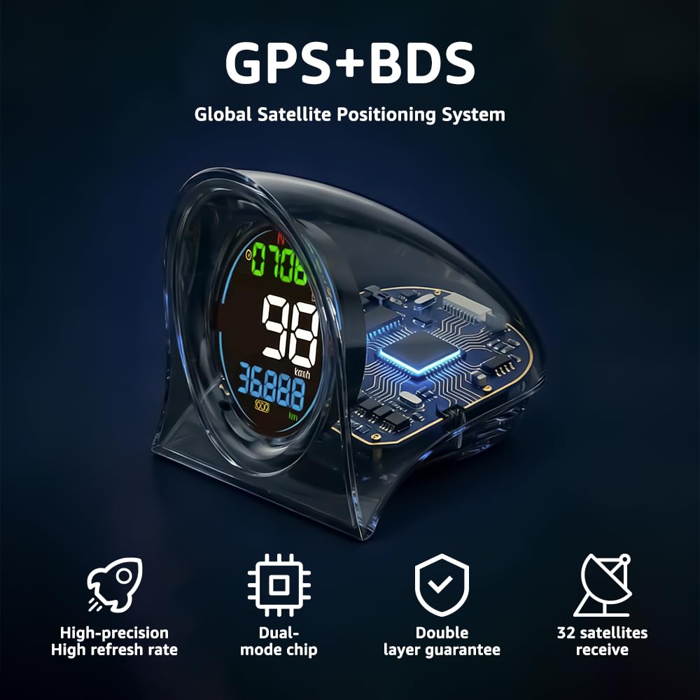 Digital GPS Car Speedometer with Head-Up Display