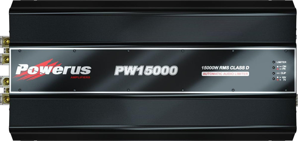 POWERUS PW15000 1-Ohm 15,000W RMS Class D Mono Car Amplifier