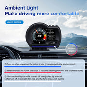 OBD2 GPS Head-Up Display with Smart Gauge & Driving Alerts