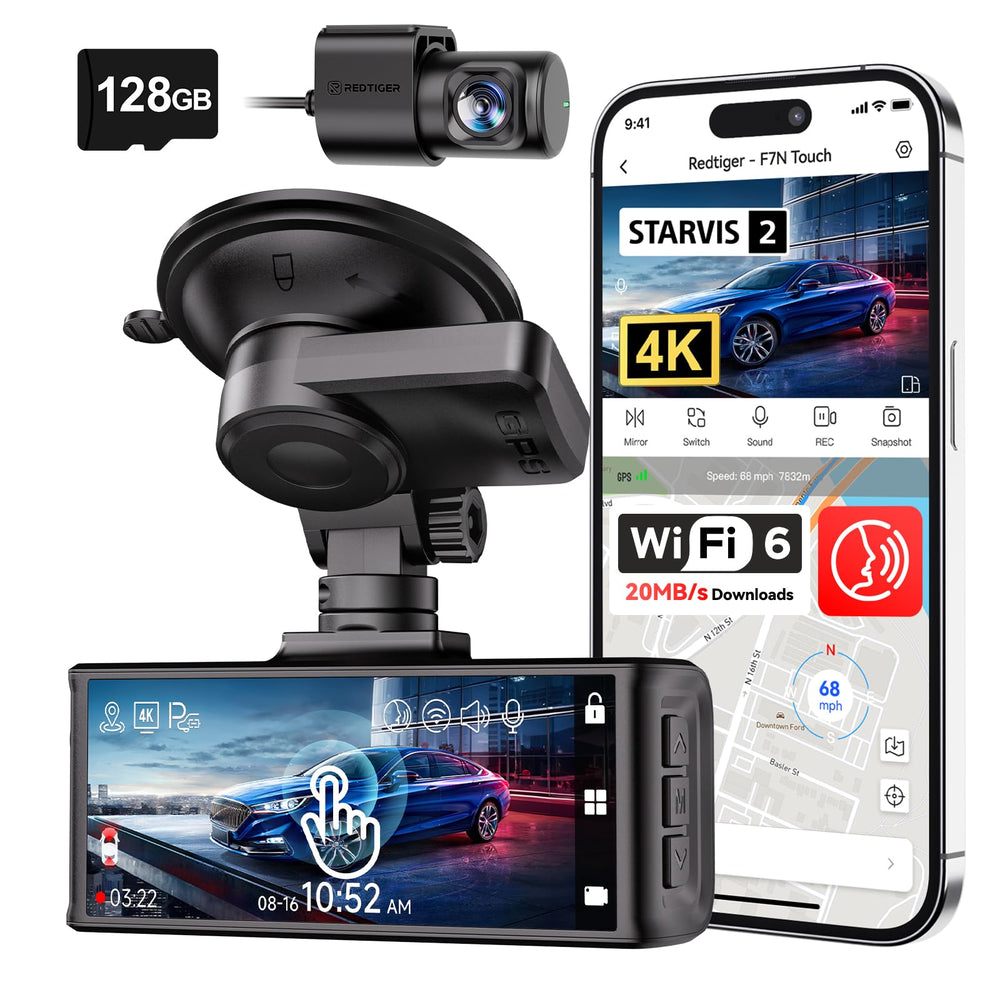 REDTIGER 4K STARVIS 2 Dash Cam Front & Rear with 5GHz WiFi