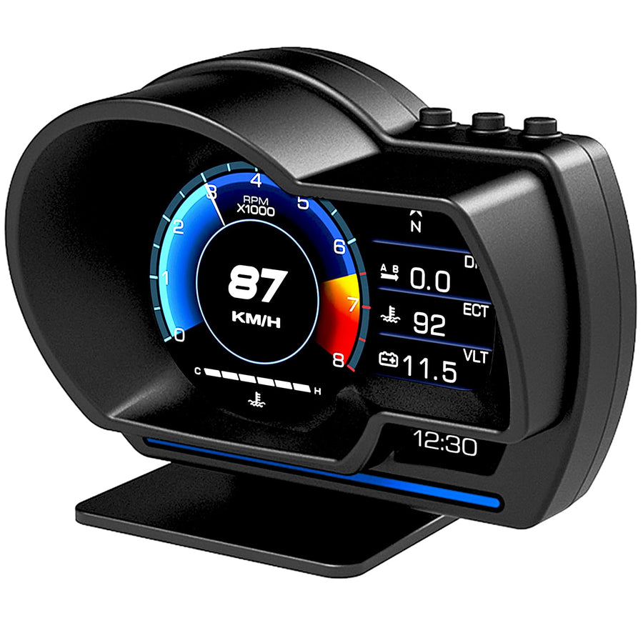 OBD2 GPS Head-Up Display with Smart Gauge & Driving Alerts