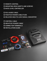 Ehaho 1000W Slim Underseat Powered Car Subwoofer