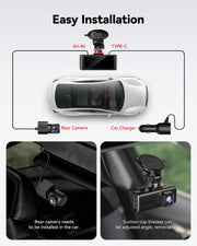 REDTIGER 4K STARVIS 2 Dash Cam Front & Rear with 5GHz WiFi