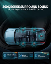 1600W 10" Under-Seat Subwoofer with Amplifier & LED Lighting