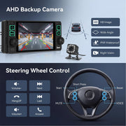 5-Inch Touchscreen Single DIN Stereo with CarPlay & Android Auto