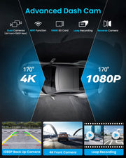 IIWEY iK7 10" Wireless CarPlay Screen with 4K Dash Cam
