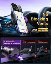 Universal Car Phone Holder with Strong Suction & Adjustable Mount