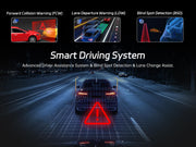 Pelsee 4K 3-Channel Dash Cam with Front Rear & Interior View