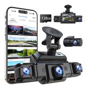 4-Channel 360° Dash Cam with 5G WiFi, GPS & 128GB Card