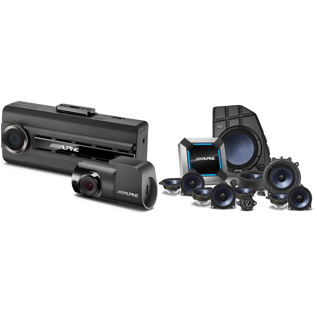 Alpine PSS-TSLA-22Y 13-Speaker Tesla Model Y Dash Cam Bundle