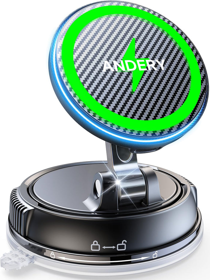 15W MagSafe Car Mount Charger with Strong Magnetic Hold