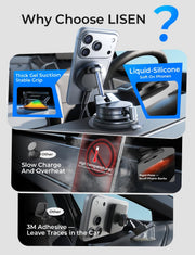 15W MagSafe Wireless Car Mount Charger for iPhone 16/15/14