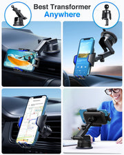 Universal Car Phone Holder with Strong Suction & Adjustable Mount