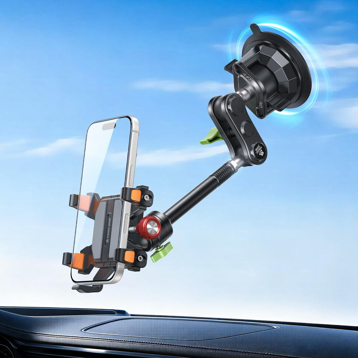 MAGIC JOHN 360° Rotating Suction Car Phone Mount