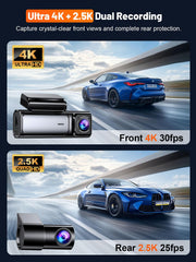 Affver 4K+2.5K Dual Dash Cam with 5G WiFi & GPS