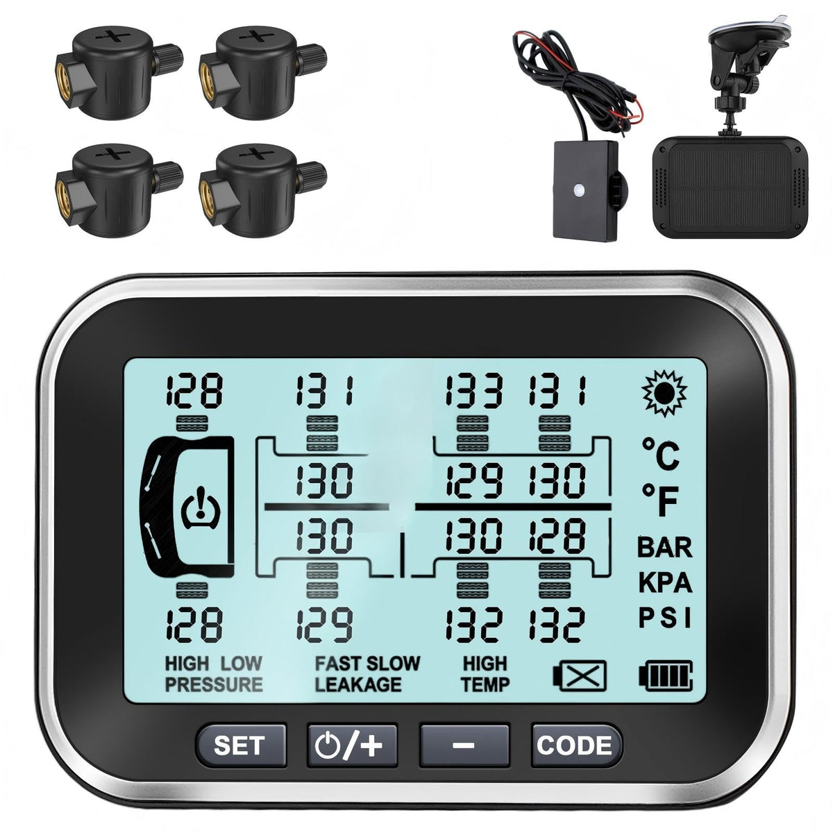 4.5" Solar TPMS for RVs & Trailers with Flow-Through Sensors