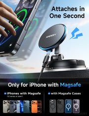 15W MagSafe Car Mount Charger with Strong Magnetic Hold