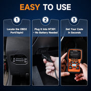 FOXWELL NT301 OBD2 Scanner with Live Data for Check Engine