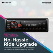 Pioneer MVH-S110BT 1-DIN Digital Media Car Stereo with Bluetooth