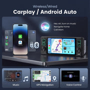5-Inch Touchscreen Single DIN Stereo with CarPlay & Android Auto