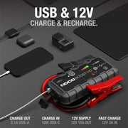 NOCO Boost GB70: 2000A UltraSafe Jump Starter – 12V Lithium Battery Booster Pack, Portable Jump Box, Power Bank & Jumper Cables - for 8.0L Gas and 6.0L Diesel Engines