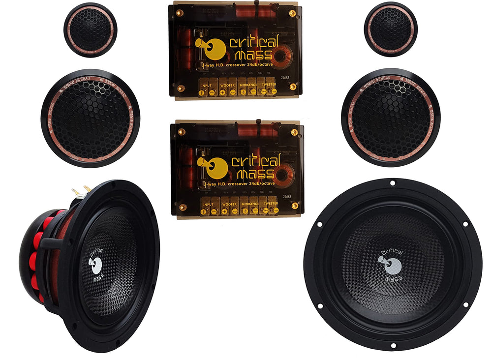 Critical Mass C-6531 6.5" 1000W RMS 3-Way Component Speaker Set