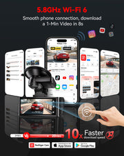 REDTIGER 4K STARVIS 2 Dash Cam Front & Rear with 5GHz WiFi